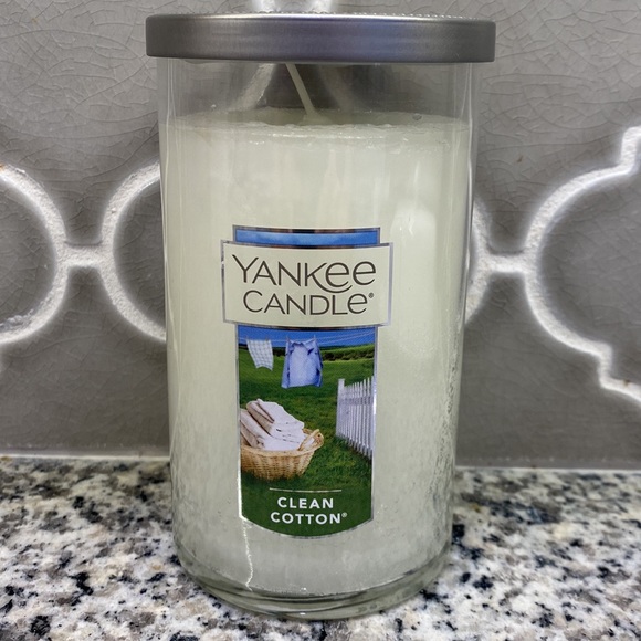 Yankee Candle Clean Cotton Scent 12oz Perfect Pillar Single Wick